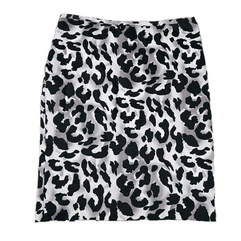 Vintage CACHE Pencil Skirt Sz 4 Animal Print Stretch Y2k Corpcore Career Party